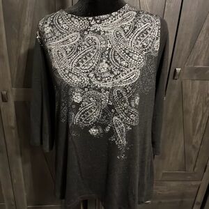 White Stag Black and White Paisley Tunic